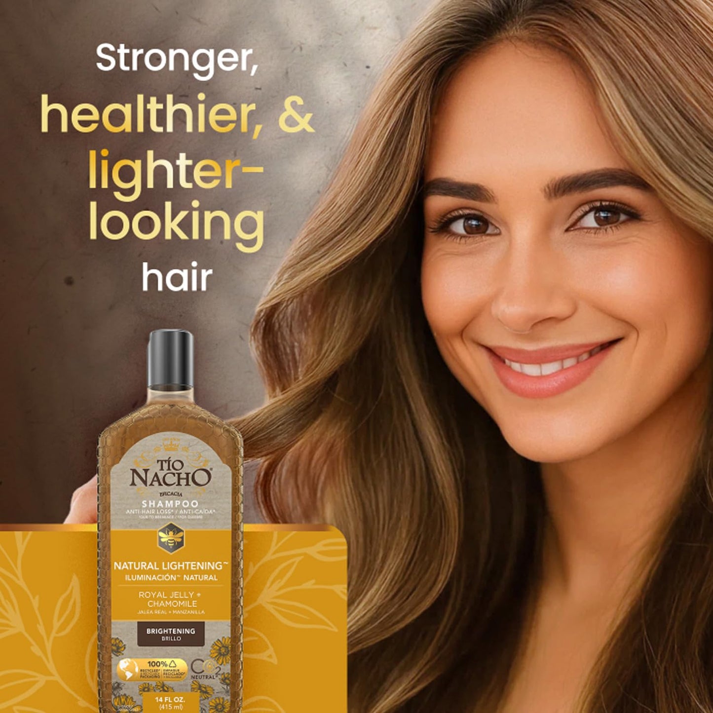 Tio Nacho Natural Lightening Shampoo with Chamomile and Royal Jelly, Clarifying Shampoo for Blonde and Light Brown Hair, Shine-Enhancing Formula with Natural Botanical Extracts, 14 fl oz