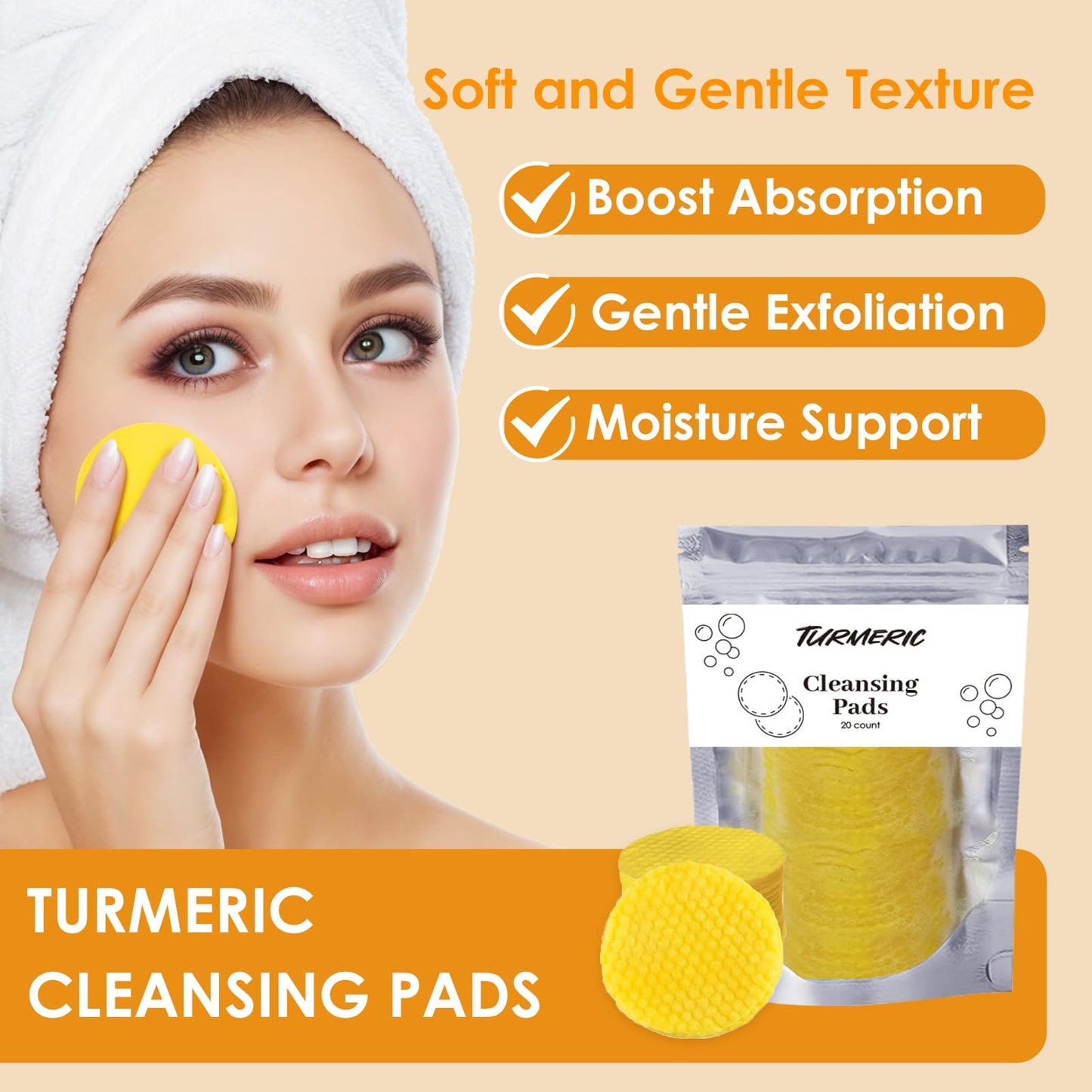Turmeric Wash and Care Kit – Turmeric Face Wash with Brush, Exfoliating Facial Pads, Turmeric Oil and Cleansing Soap Bars– Jabon de Curcuma, Natural Skincare for Face & Body (4PC Set, Count, 4)