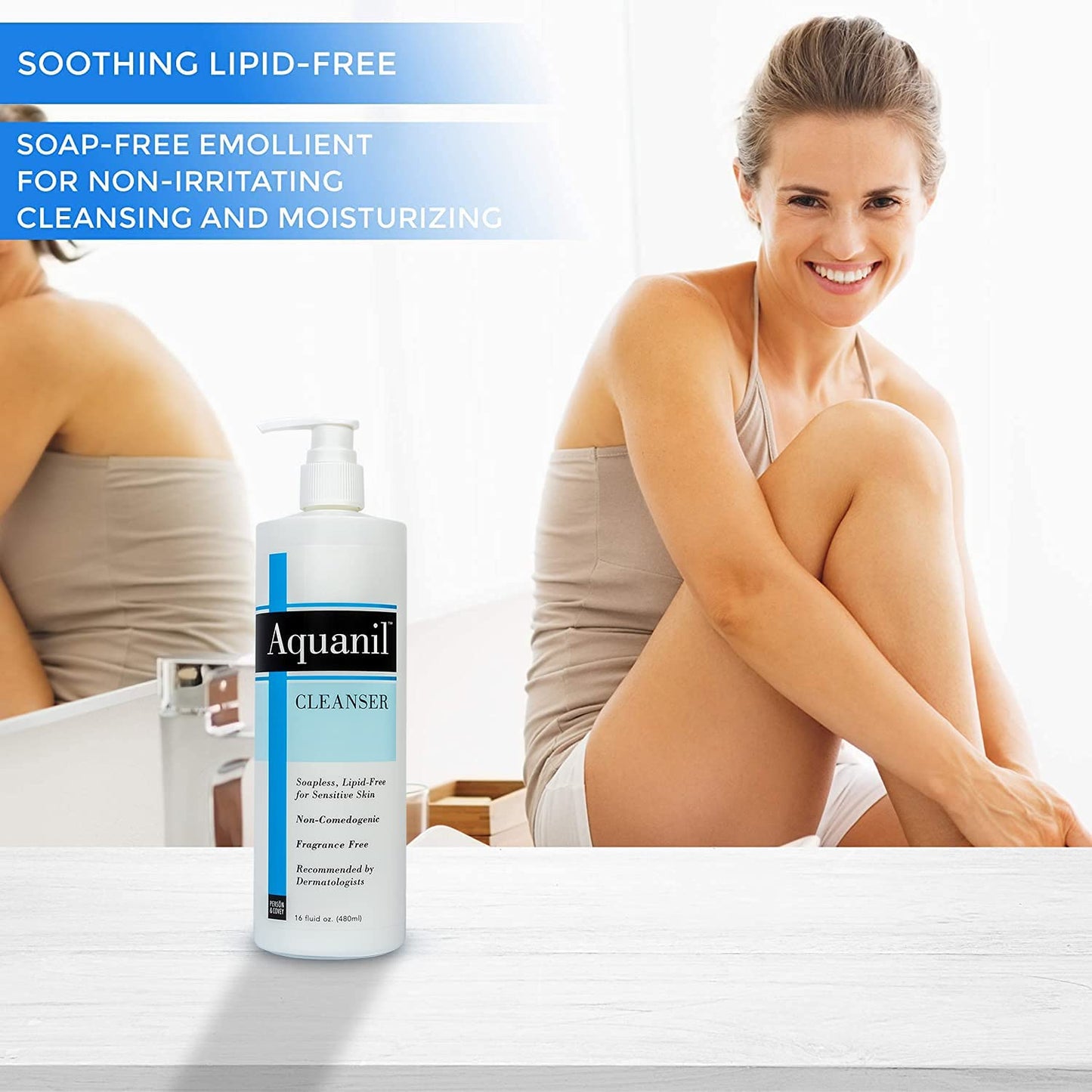 Aquanil Skin Cleanser, Soapless Lipid-free Cleanser - 8 Fl Oz (Pack of 2)