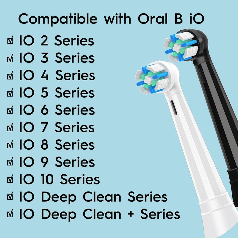 Oral-B IO Electric Toothbrush Replacement Heads - Deep Clean Brush Heads | 6 Black