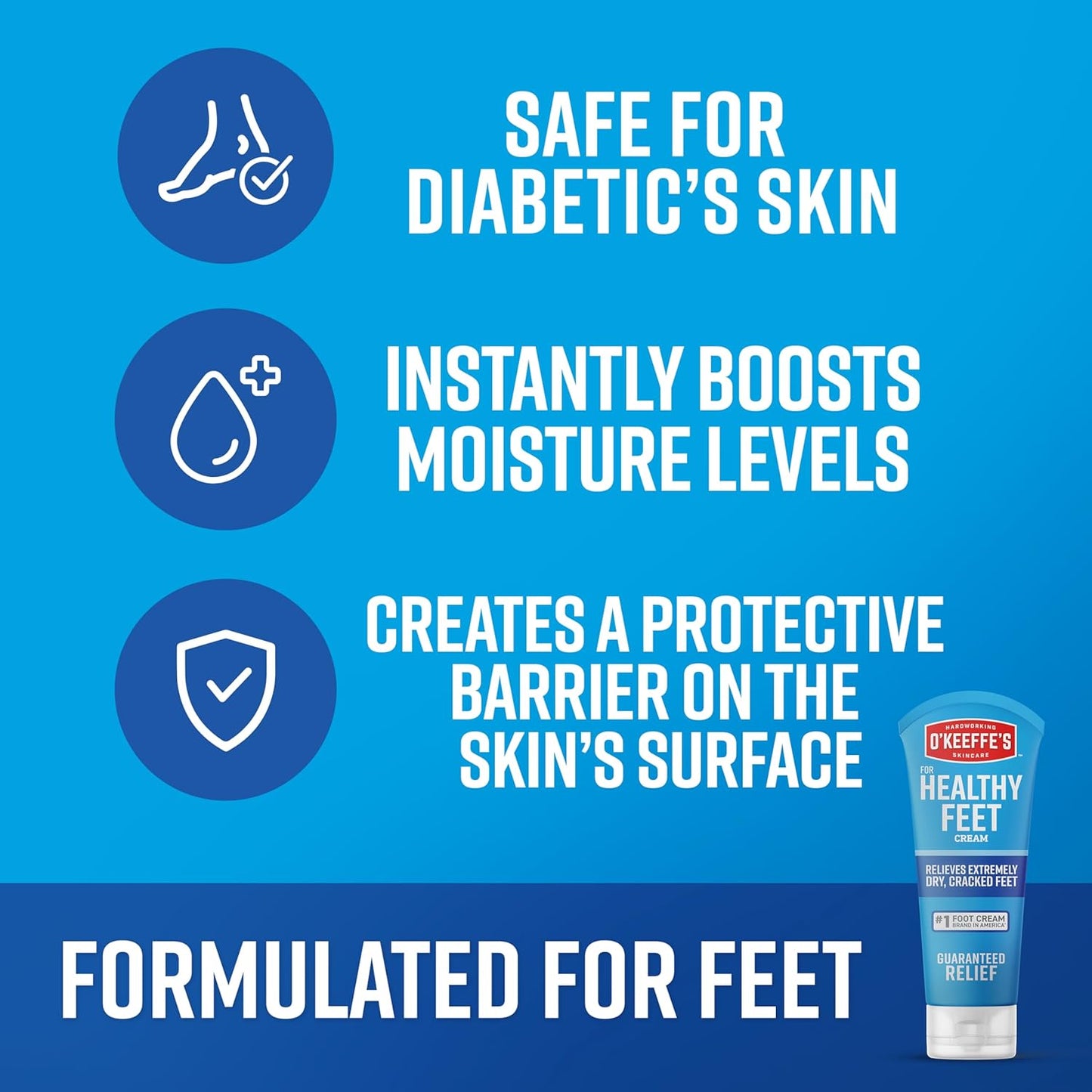 O'Keeffe's Foot Cream for Extremely Cracked Feet - 7 oz Tube | Moisturizing Repair Formula (2 Pack)