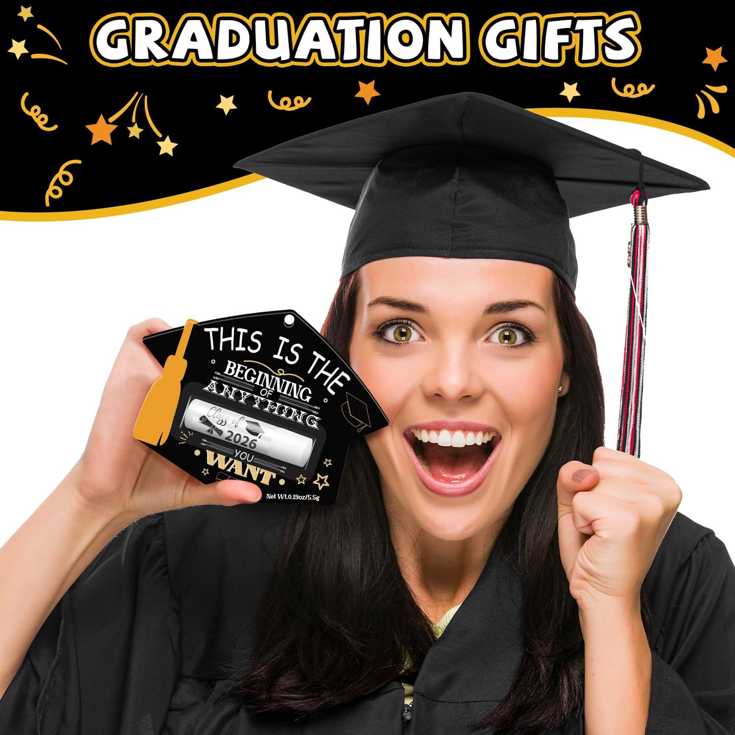 30 Pack 2026 Graduation Gift Bulk Graduation Lip Balms Class of 2026 Congrats Grad Party Favors This Is the Beginning of Anything You Want Grad Party Favors for School Classmates Women Men Gifts