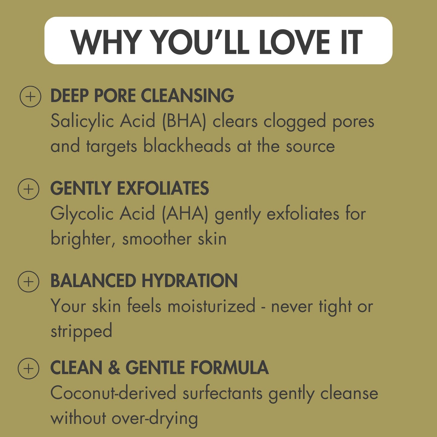 NOLIO BHA Cleanser – Salicylic Acid & Glycolic Acid Face Wash for Acne & Oily Skin – Exfoliating Daily Cleanser – Gently Removes Excess Oil, Dirt & Impurities – 6.7 fl oz