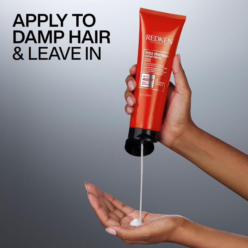 Redken Frizz Dismiss Rebel Tame Leave-In Cream - Heat Protection for Frizzy Hair | 6.8 oz
