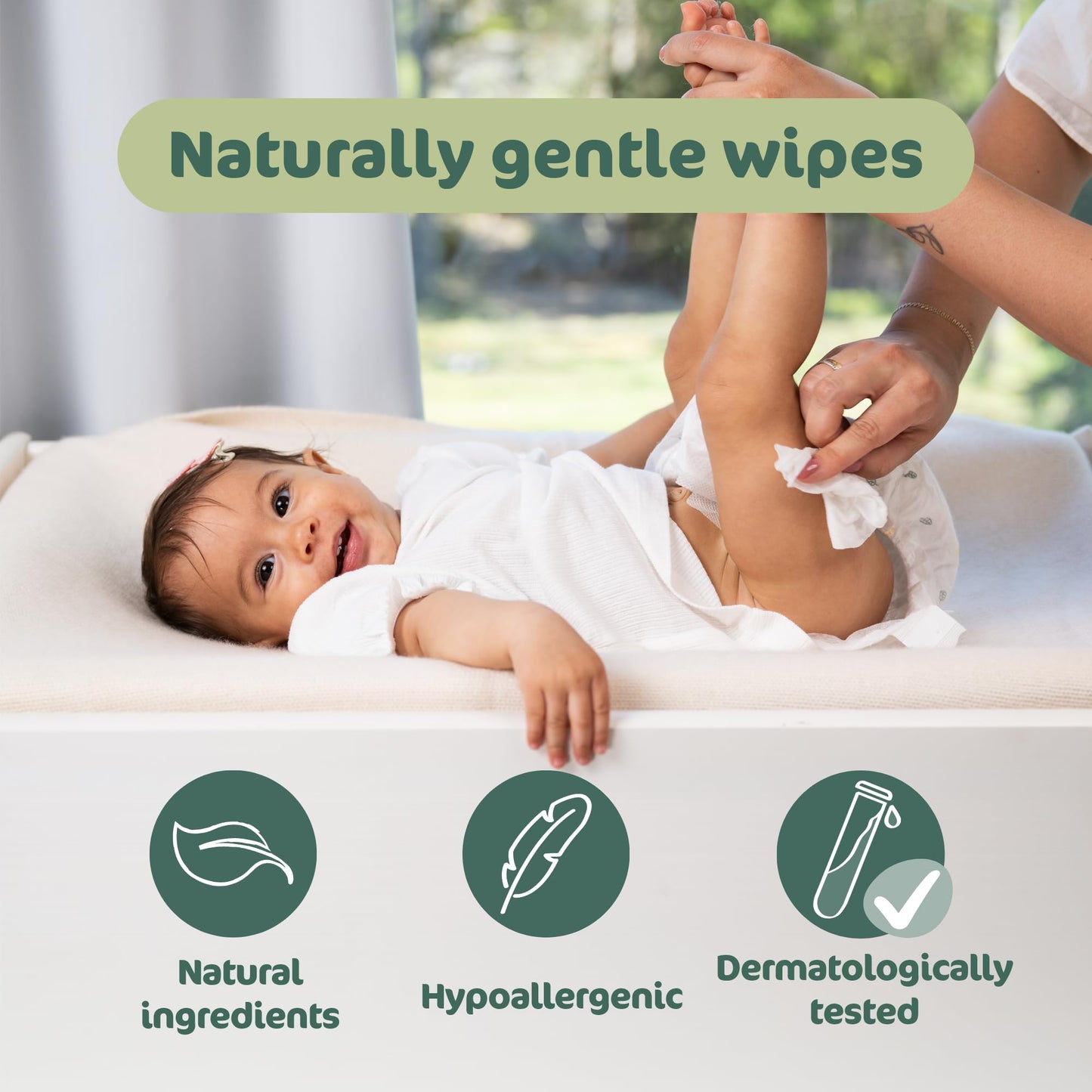 Naty Baby Wipes XXL, 98% Water & Hypoallergenic, 600 Count (12 Packs)