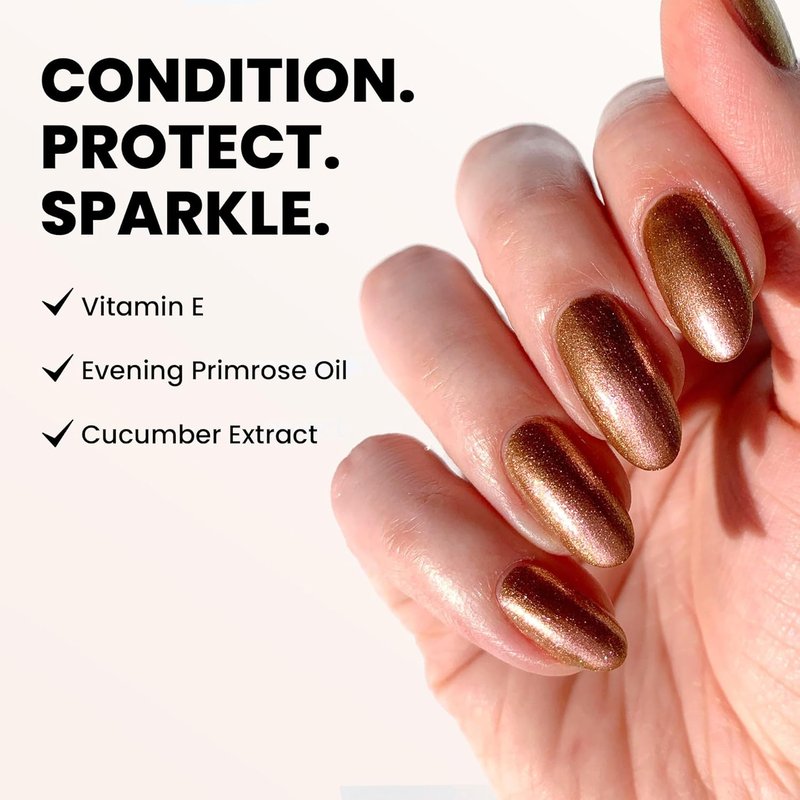 LONDONTOWN Shimmer Nail Highlighter - Iridescent Copper Rose Gold Nail Polish | Vegan & Cruelty-Free, 0.40 fl oz