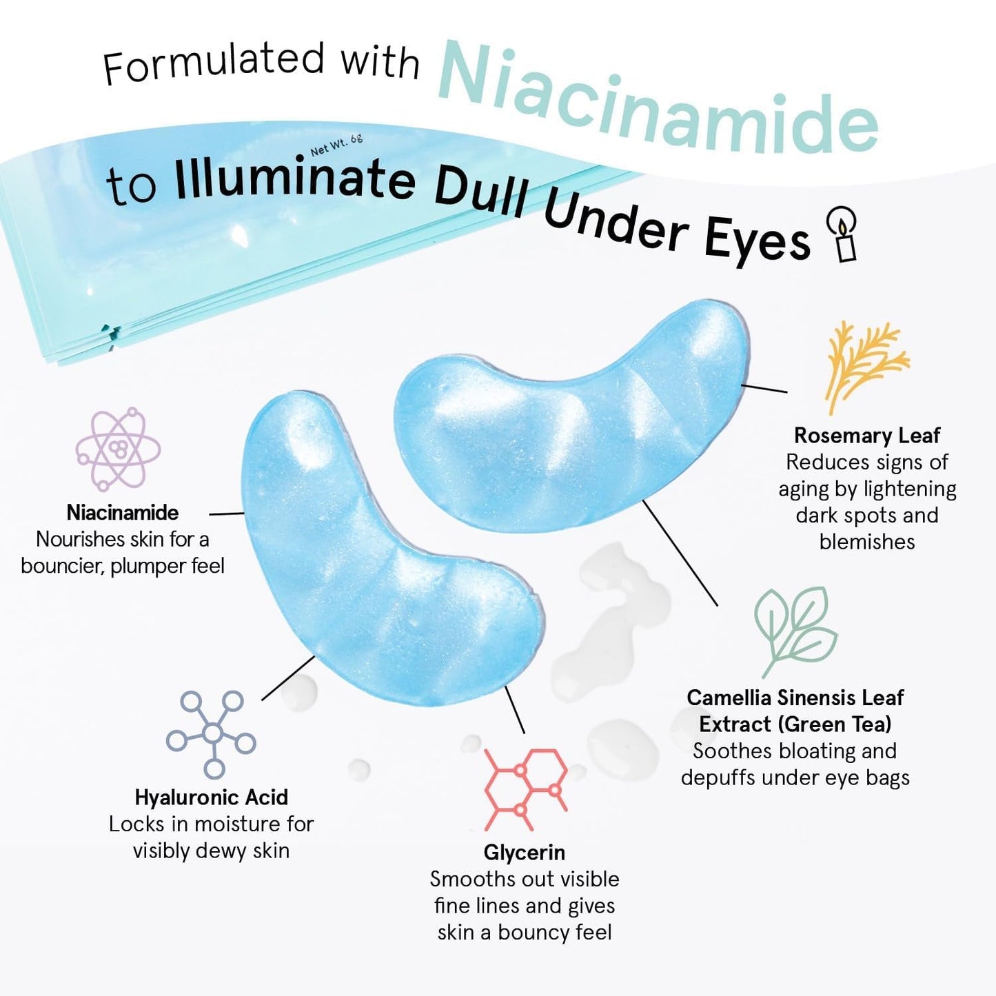 grace & stella Award Winning Under Eye Mask Reduce Dark Circles, Puffy Eyes, Undereye Bags, Wrinkles, Gel Under Eye Patches, Get Well Gifts for Women - Vegan Eye mask (24 Pairs, Blue)