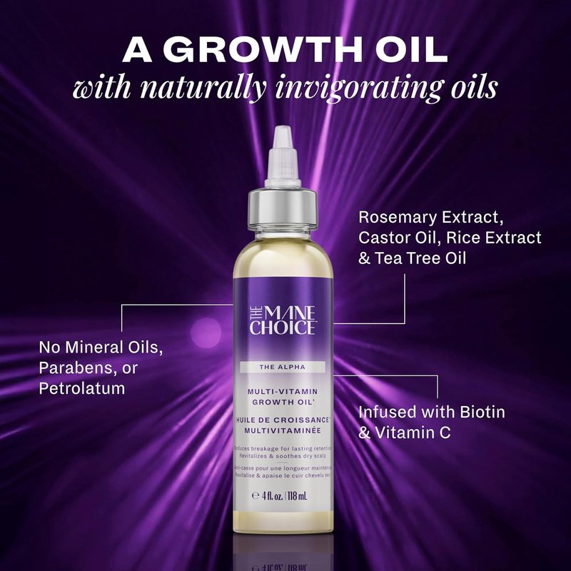 The Mane Choice Alpha Multi-Vitamin Hair Growth Oil - Nourishing Scalp Treatment with Biotin & Rosemary | 4 Fl Oz