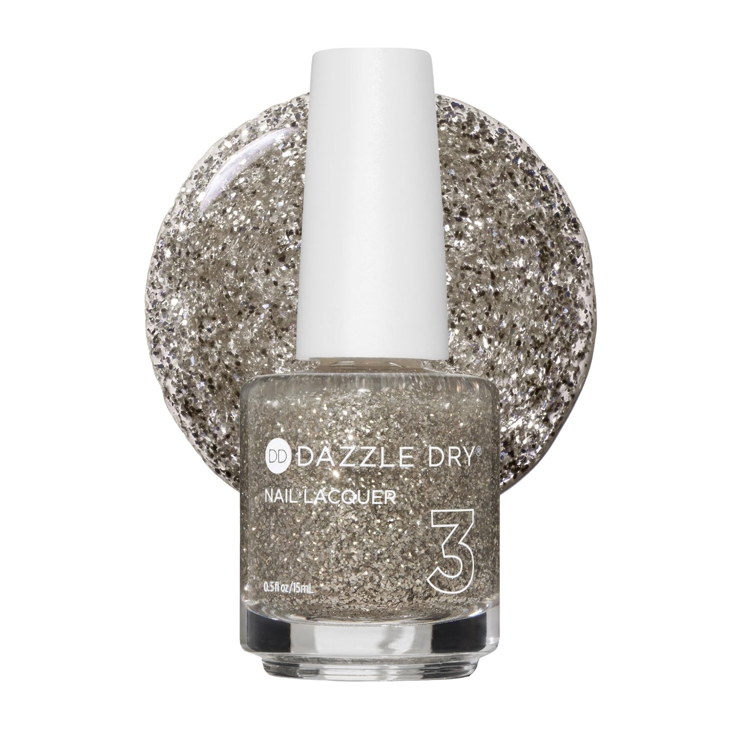 Dazzle Dry Nail Lacquer (Step 3) - Shooting Star - A warm silver glitter. Sheer glitter. (0.5 fl oz)