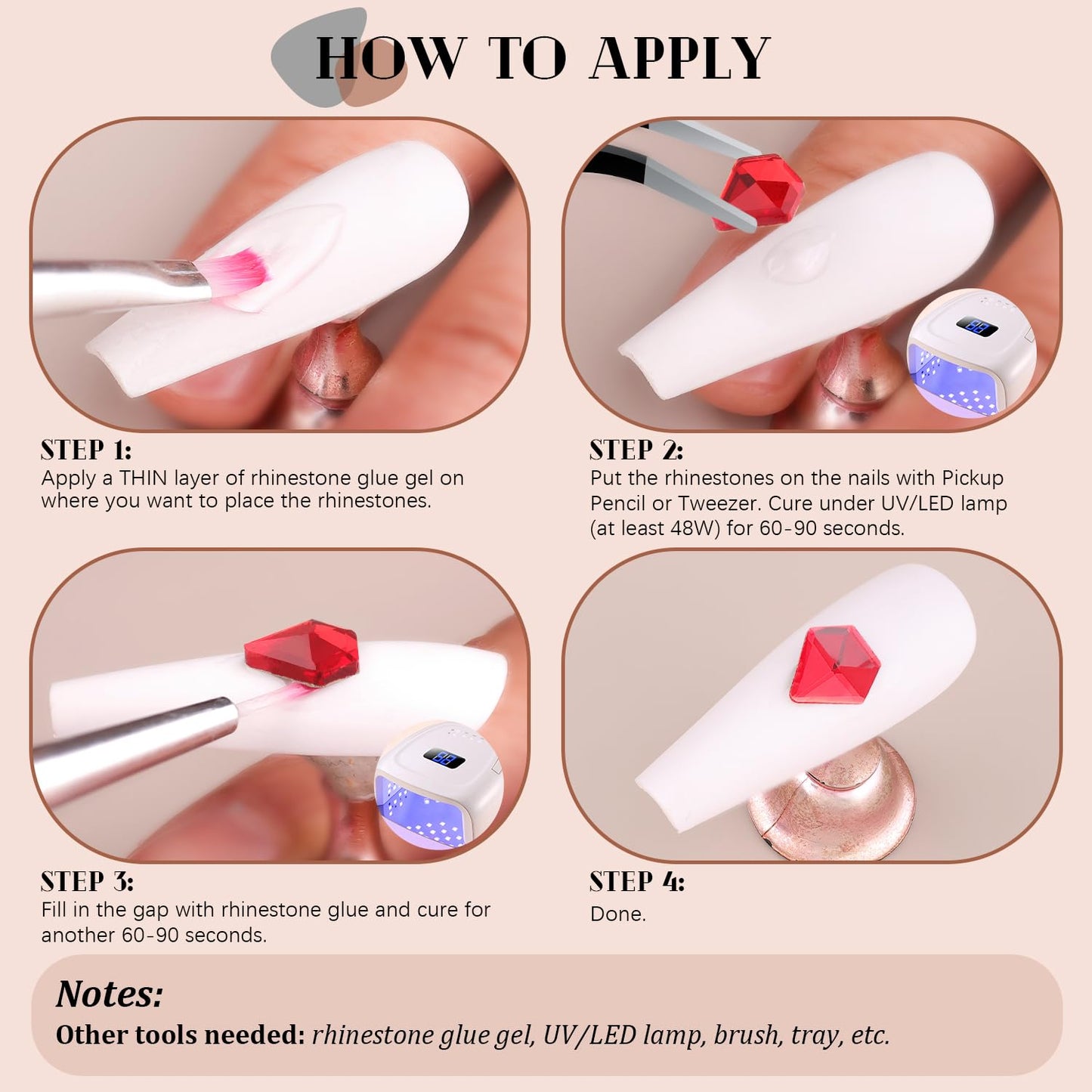 3220Pcs Champagne Gold Nail Rhinestones 120Pcs Multi Shapes Flatback Gems Charms Crystal+3100Pcs 1.5-4mm Round Beads, Glass Diamond Gemstones for Bedazzling Acrylic Nails Decoration