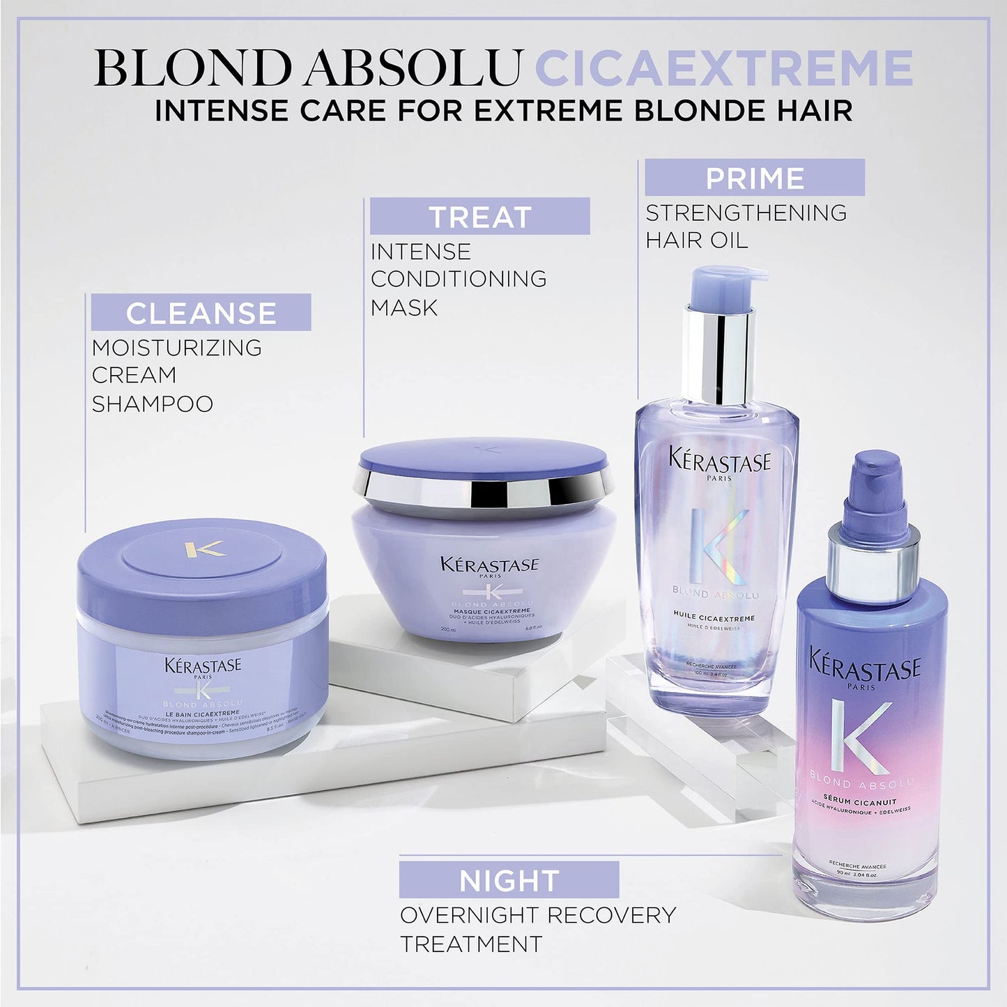 Kerastase Blond Absolu Cicaextreme Strengthening Hair Oil | For Damaged, Bleached and Highlighted Hair | Repairs and Strengthens | With Hyaluronic Acid & Edelweiss Flower | 3.4 Fl Oz