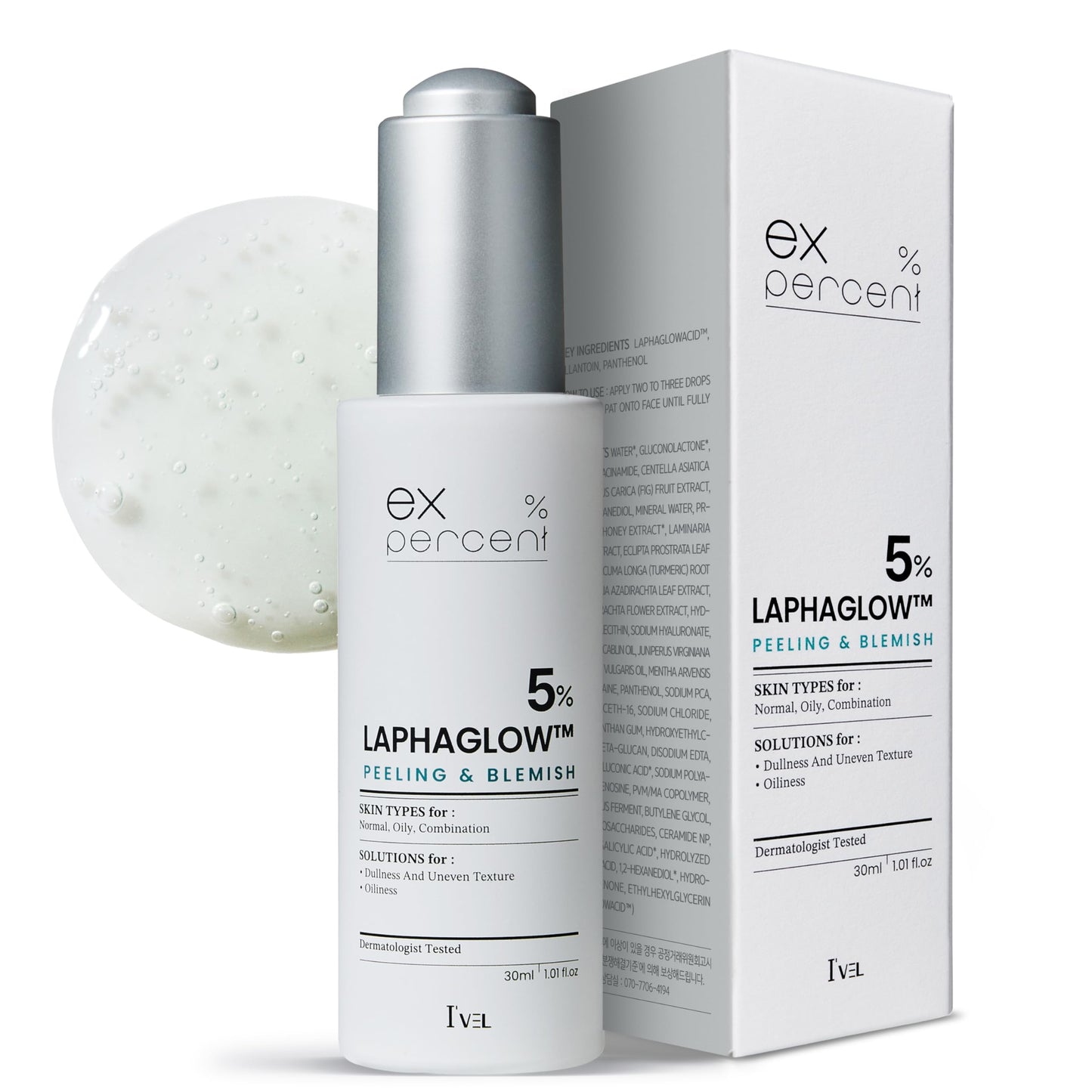 I'VEL EX.PERCENT Ampoule (NIACINAMIDE 5% Wrinkle improvement, Moisturizing, Skin tone improvement)