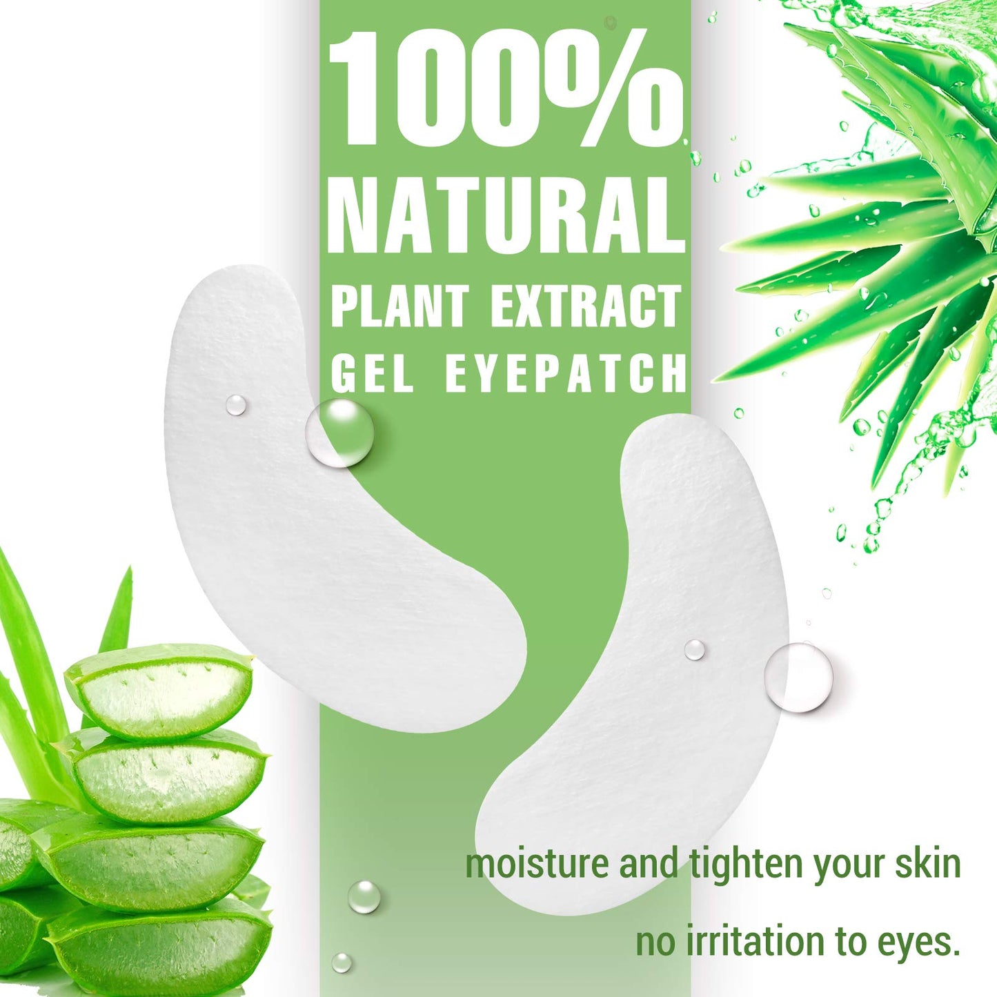 GreenLife 300 Pairs Eye Pads, 100% Naturel Eyelash Extension Under Eye Gel Pads patches kit Collagen with Aloe Vera Hydrogel Eye Patches set for Eyelash Extension Supplies Tools (50 150 300 Pairs)