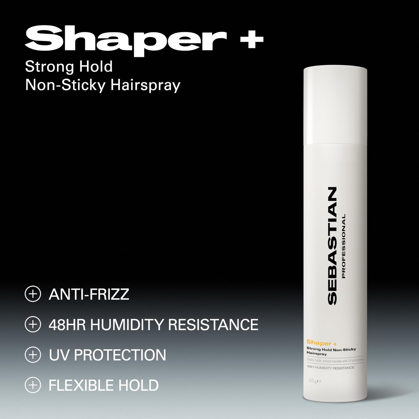 Sebastian Professional Shaper Plus Hairspray, 80% VOC | Humidity Resistant, Original Extra Hold | 10.6 oz