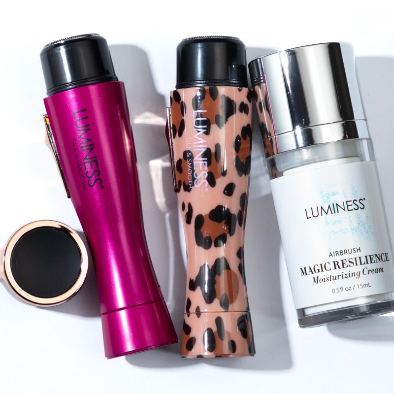 LUMINESS Silk & Smooth Skin Care Set: Flawless Facial Hair Removal & Face Moisturizer for Women - Painless Facial Razor for Lips, Chin, Peach Fuzz - 2 Electric Shavers & Hydrating Cream with Rose Oil