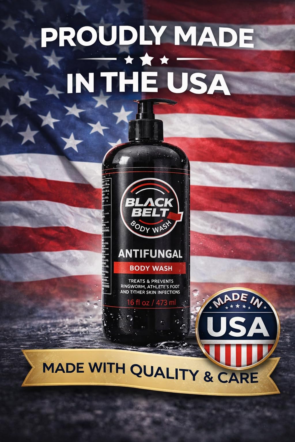 Blackbelt Body Wash - Antifungal Athlete's Body Soap - Prevents and Treats Ringworm, Jock Itch and Athlete's Foot