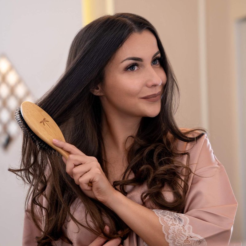 Add Volume Hair Set - Detangling Boar Bristle Brush for All Hair Types | 2-Inch Round Blow Drying Brush