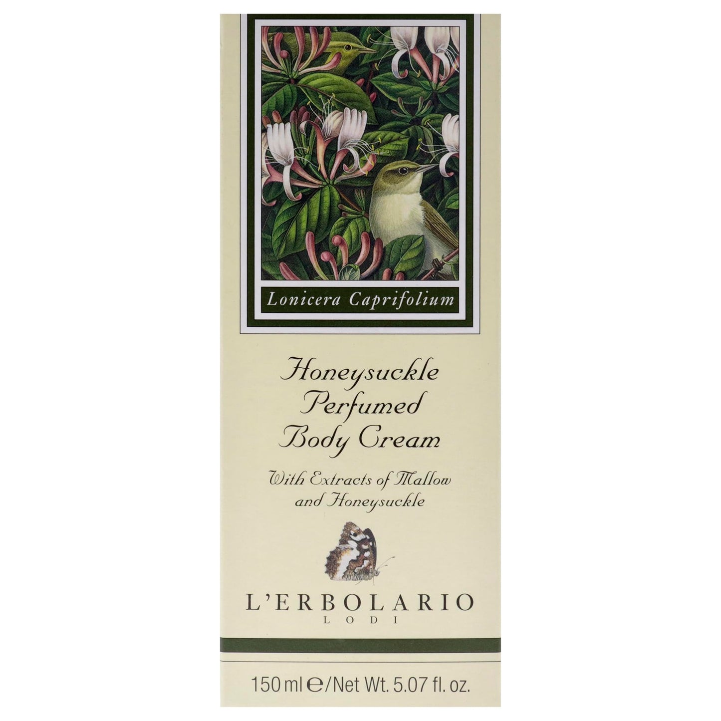 LErbolario Perfumed Body Cream, Honeysuckle, 5.7 oz - Body Lotion - With Extracts of Jojoba Oil - Floral Citrus Scent - Moisturizing - Cruelty-Free