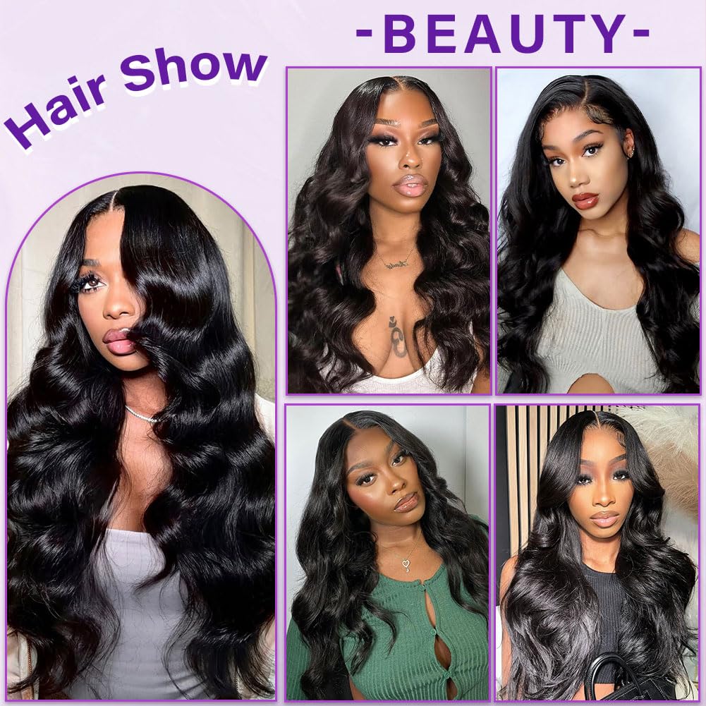 Body Wave HD Lace Frontal - 16 Inch 13x4 Transparent Closure | 100% Brazilian Virgin Hair, Pre-Plucked, Natural Black