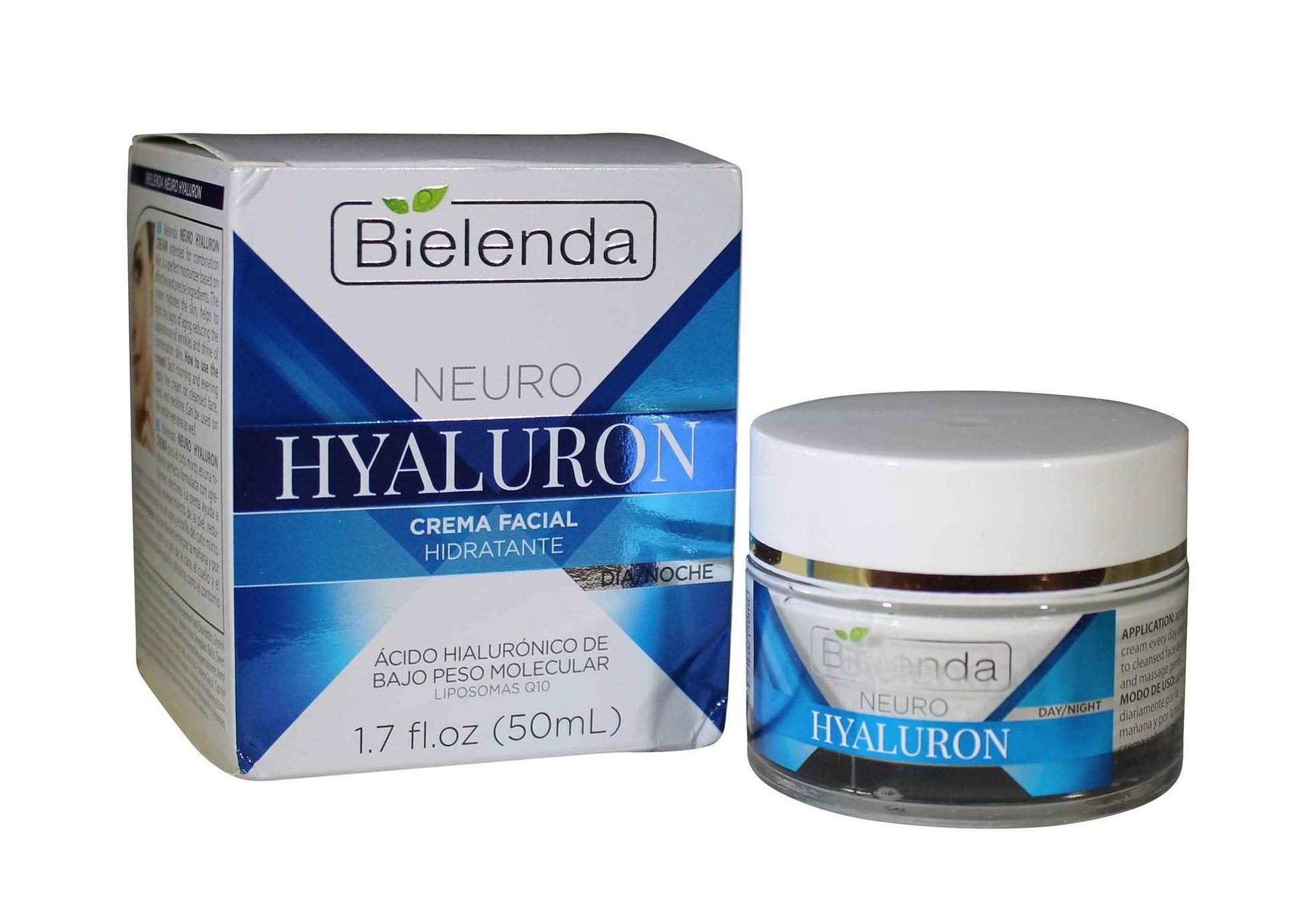 Bielenda Neuro Hyaluron Hydrating Face Cream, 1.7 Oz. Day and Night.