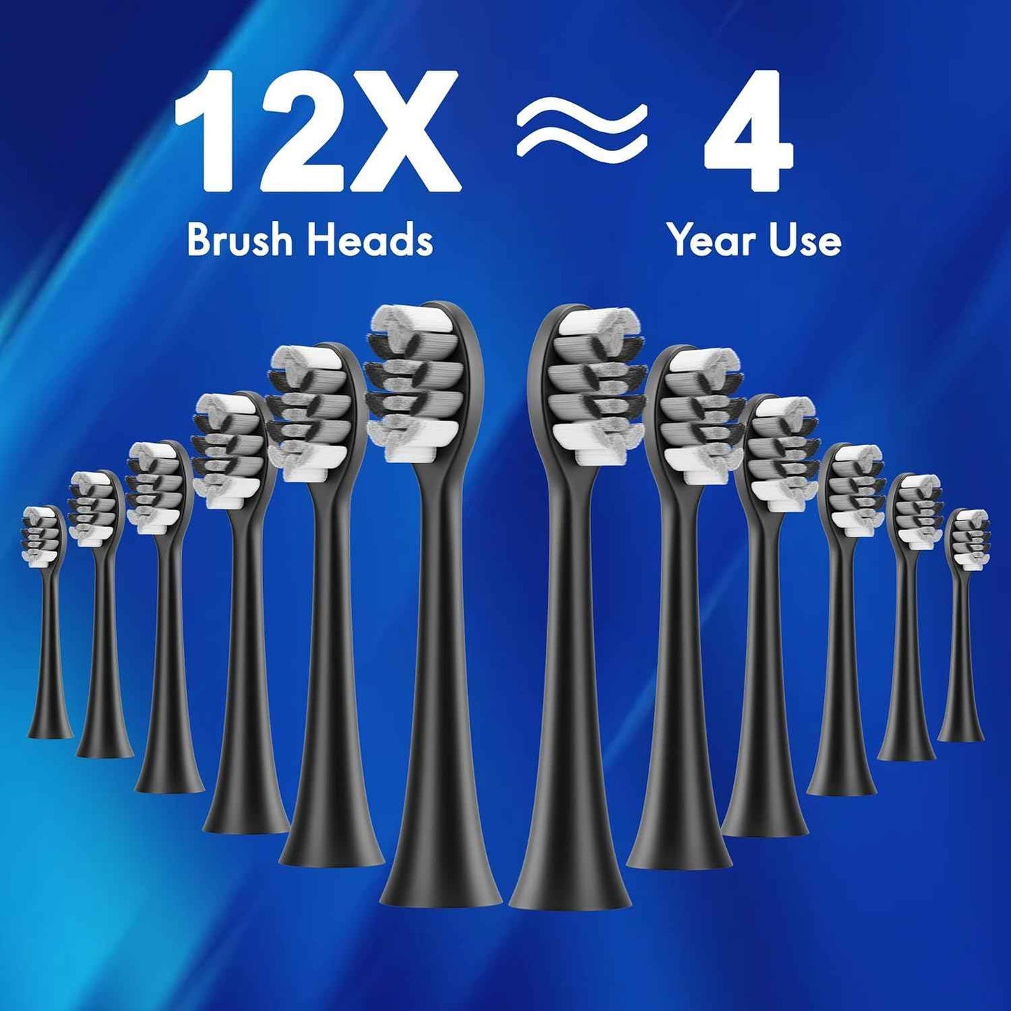 Adult Sonic Electric Toothbrush, USB Rechargeable Sonic Toothbrush, with 12 Brush Heads, 5 Modes, Equipped with Cleaning Brush, Brushing and Washing Two in one