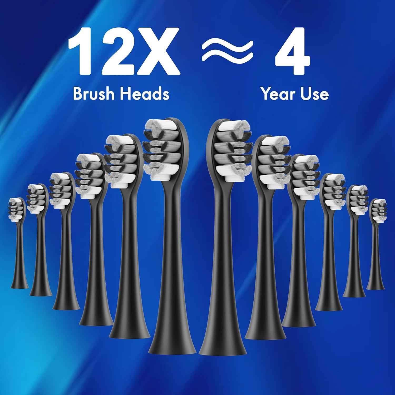 Adult Sonic Electric Toothbrush, USB Rechargeable Sonic Toothbrush, with 12 Brush Heads, 5 Modes, Equipped with Cleaning Brush, Brushing and Washing Two in one