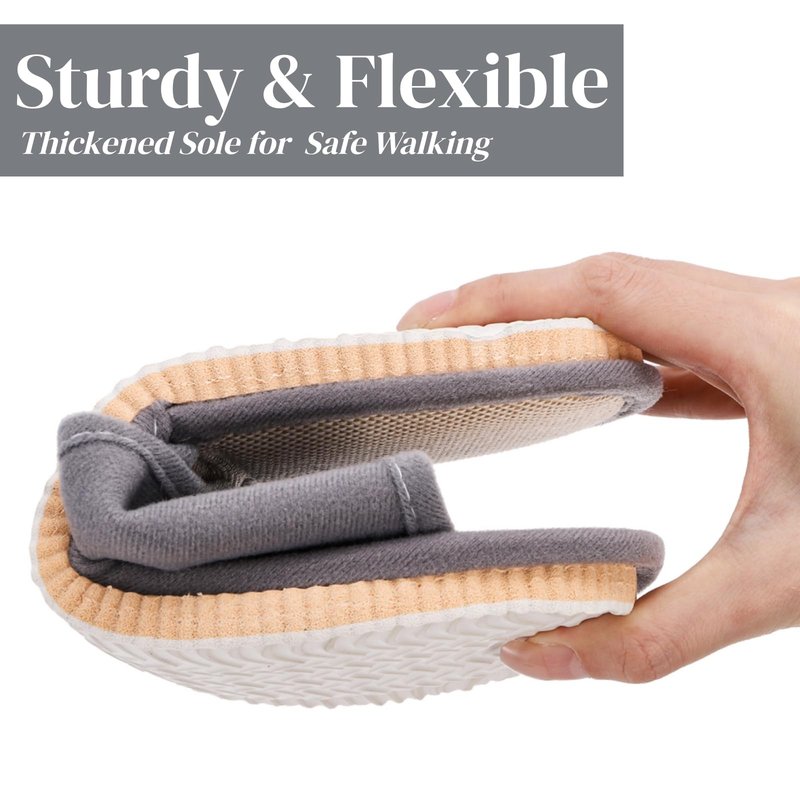 Eorbow 10 Pack Washable House Slippers for Guests, Disposable Open Toe Indoor Slipper, Non-slip Spa Slippers Bulk with Thick Sole for Party, Travel, Hotel, Bathroom, Bedroom, Unisex Universal Size