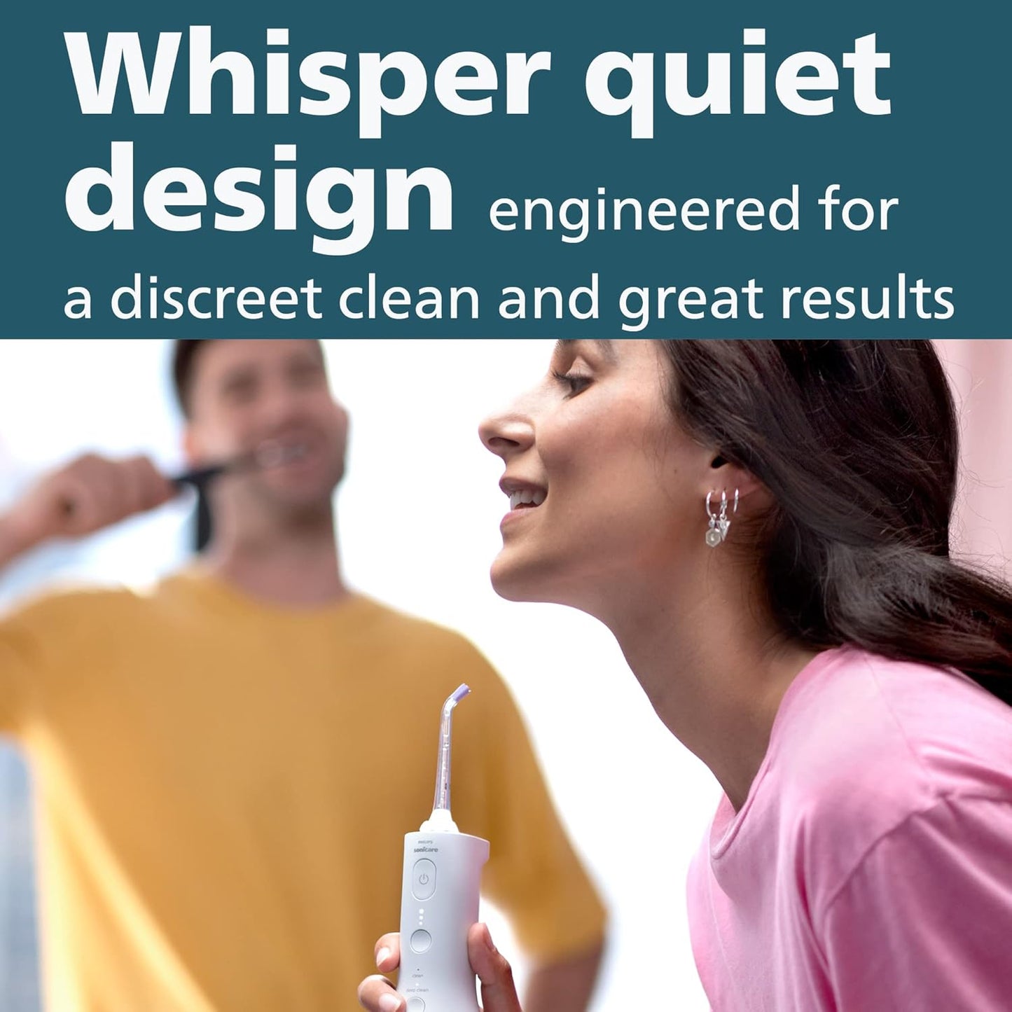 Philips Sonicare Cordless Power Flosser 3000 - Water Flosser with Quad Stream Technology | 2 Modes, 3 Intensity Levels, Ergonomic Design, White