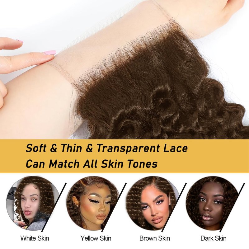Deep Wave Lace Closure - 4x4 Transparent Closure, 10 Inch, Natural Hairline with Baby Hair