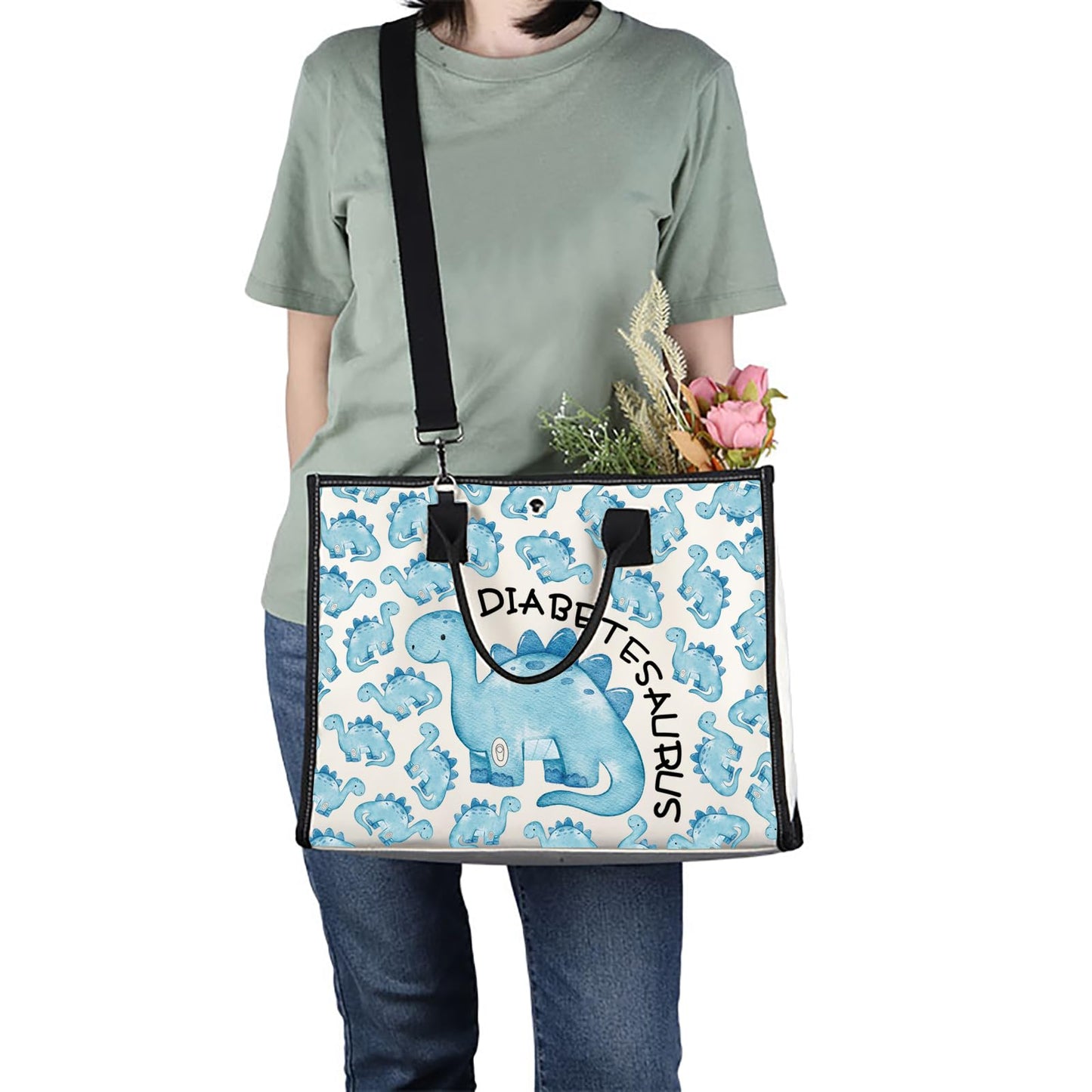 JXGZSO Funny Diabetic Bag Gift Diabetesaurus Diabetic Dinosouar Bag Diabetes Diabetic Supply Case (Diabetesaurus TT)