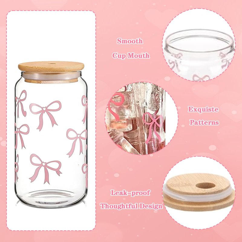 Pink Bow Stuff Gift with Preppy Makeup Bag, Bow Cup, Bow Keychain, Socks, Hairband, Coquette Stuff Presents Set for Teen Girls Women Sister Friend