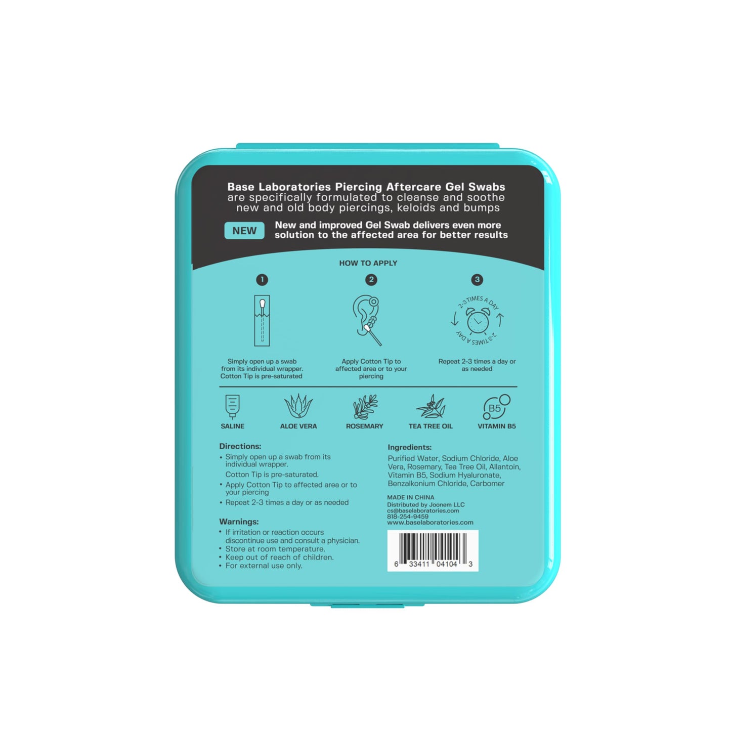 BASE LABORATORIES Keloid Bump Removal Gel Swabs | Piercing Aftercare Gel Swabs for Piercing Bump Treatment | Medicated Piercing Cleaner Saline Solution for Ear, Nose, Belly, Body Piercings | 72 Swabs