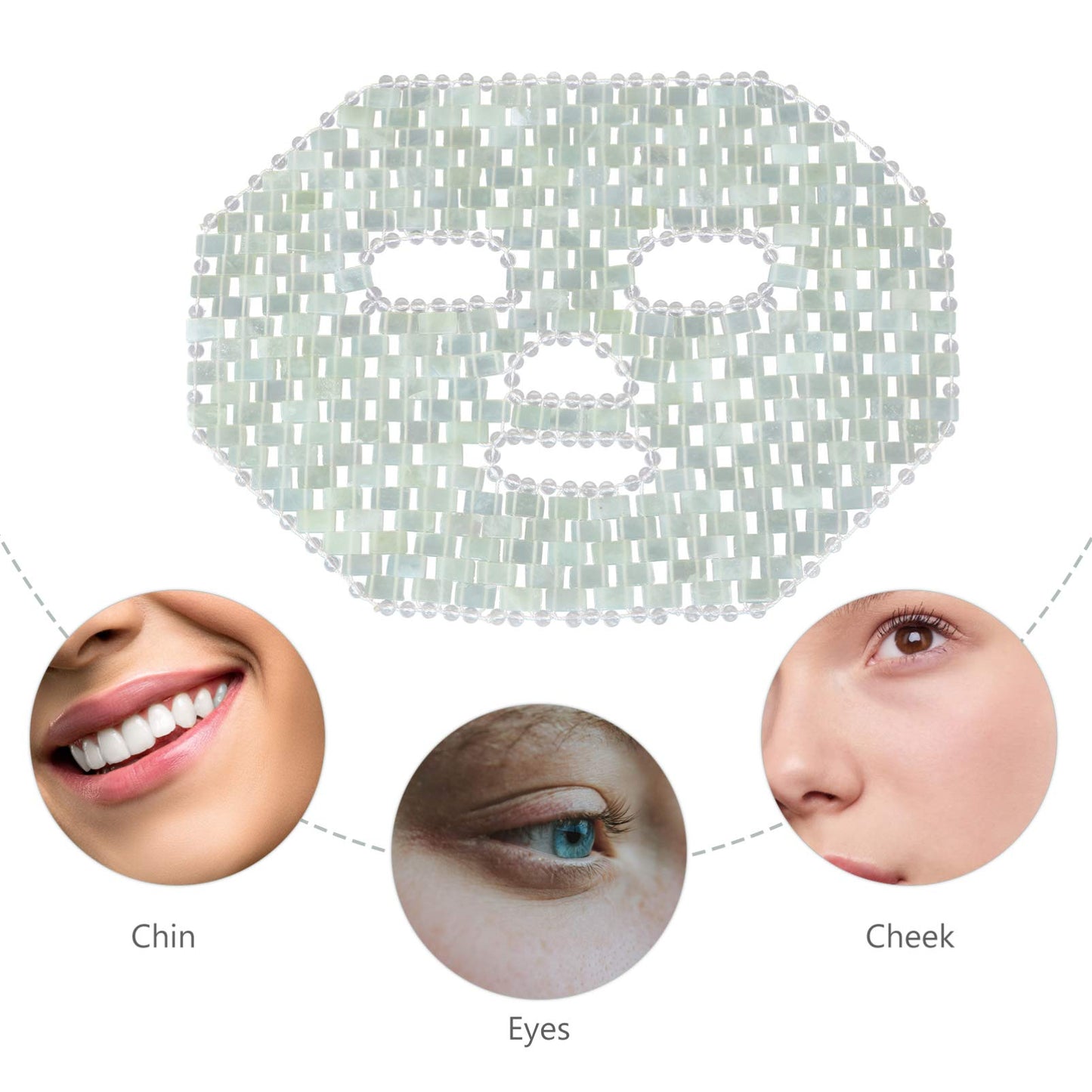 FRCOLOR Natural Jade Facial Mask Stones Anti-Aging Sleeping Face Mask for Dark Circles Puffiness Relief and Skin Massage Tool