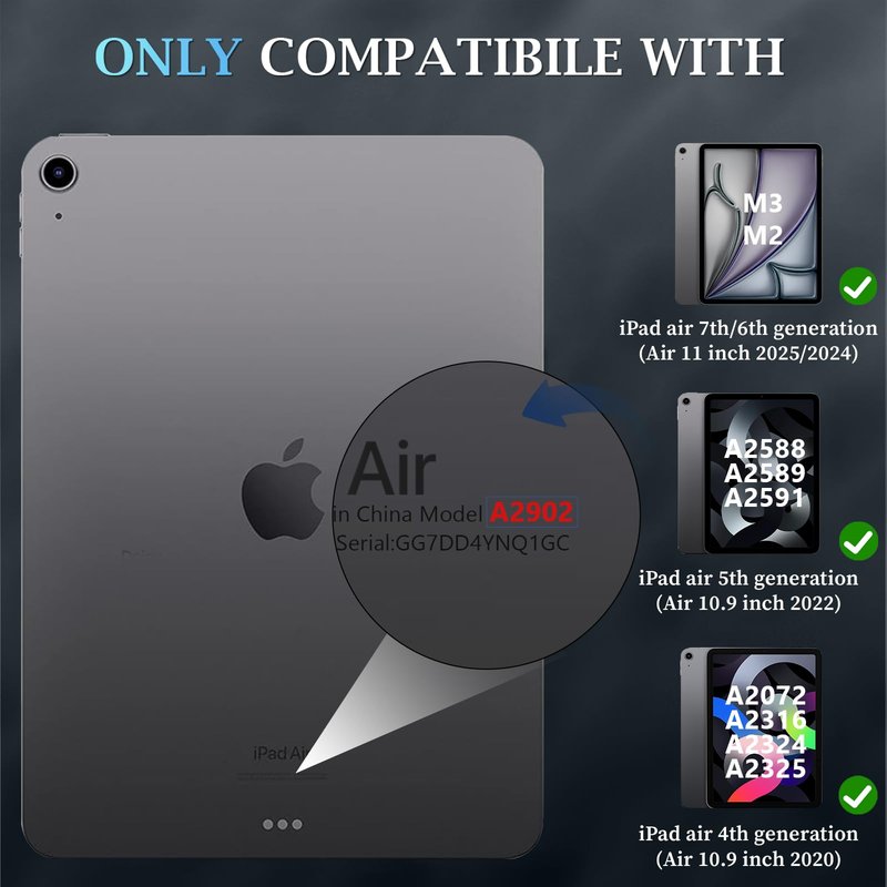WESOROL CASE for iPad Air 11 Inch M4/M3/M2 (2026/2025/2024) iPad Air 5th/4th Generation Case 10.9 Inch (2022/2020),Military Grade Shockproof iPad Case Air 11 Inch with Pencil Holder, Black Blue