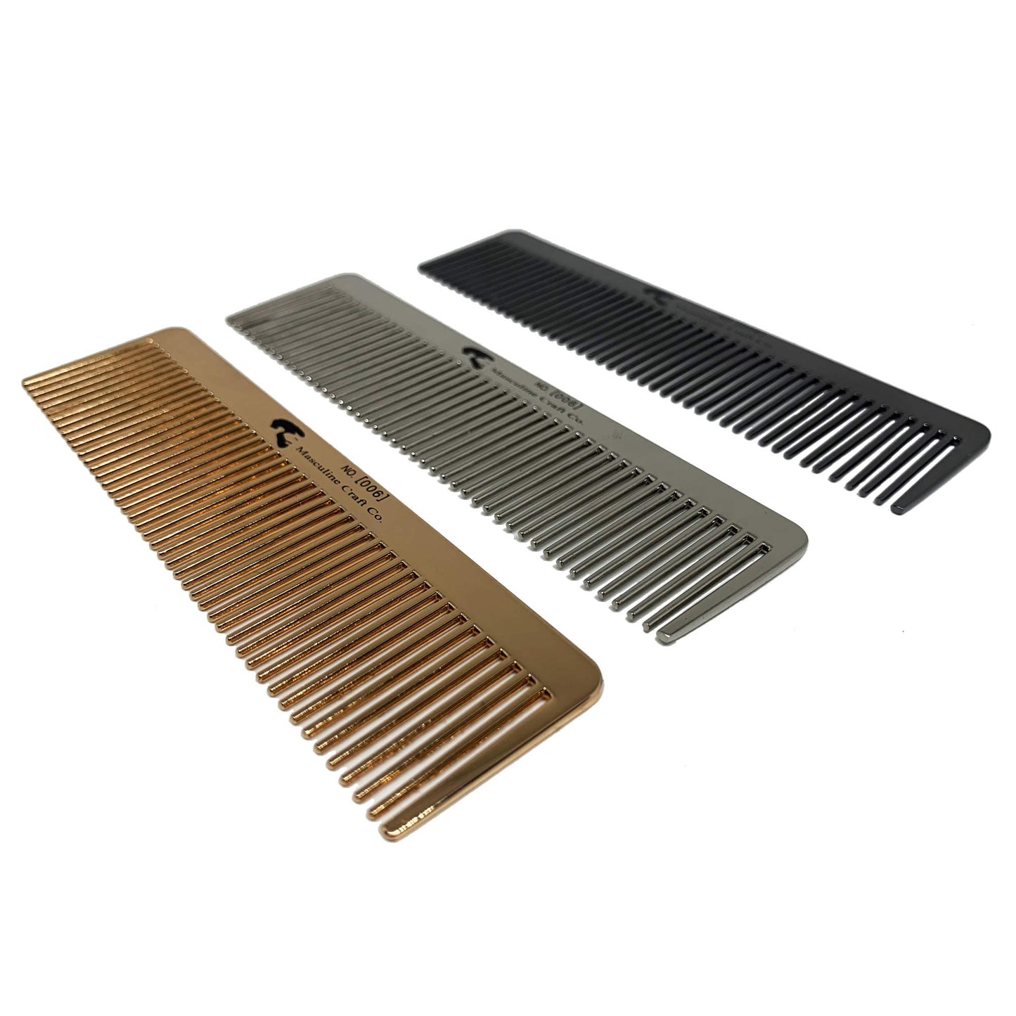 Masculine Craft Gunmetal Beard Comb | Anti Static Fine to Medium Metal Hair Comb for Men | Heavy Duty Professional Beard Grooming Comb (Gunmetal)