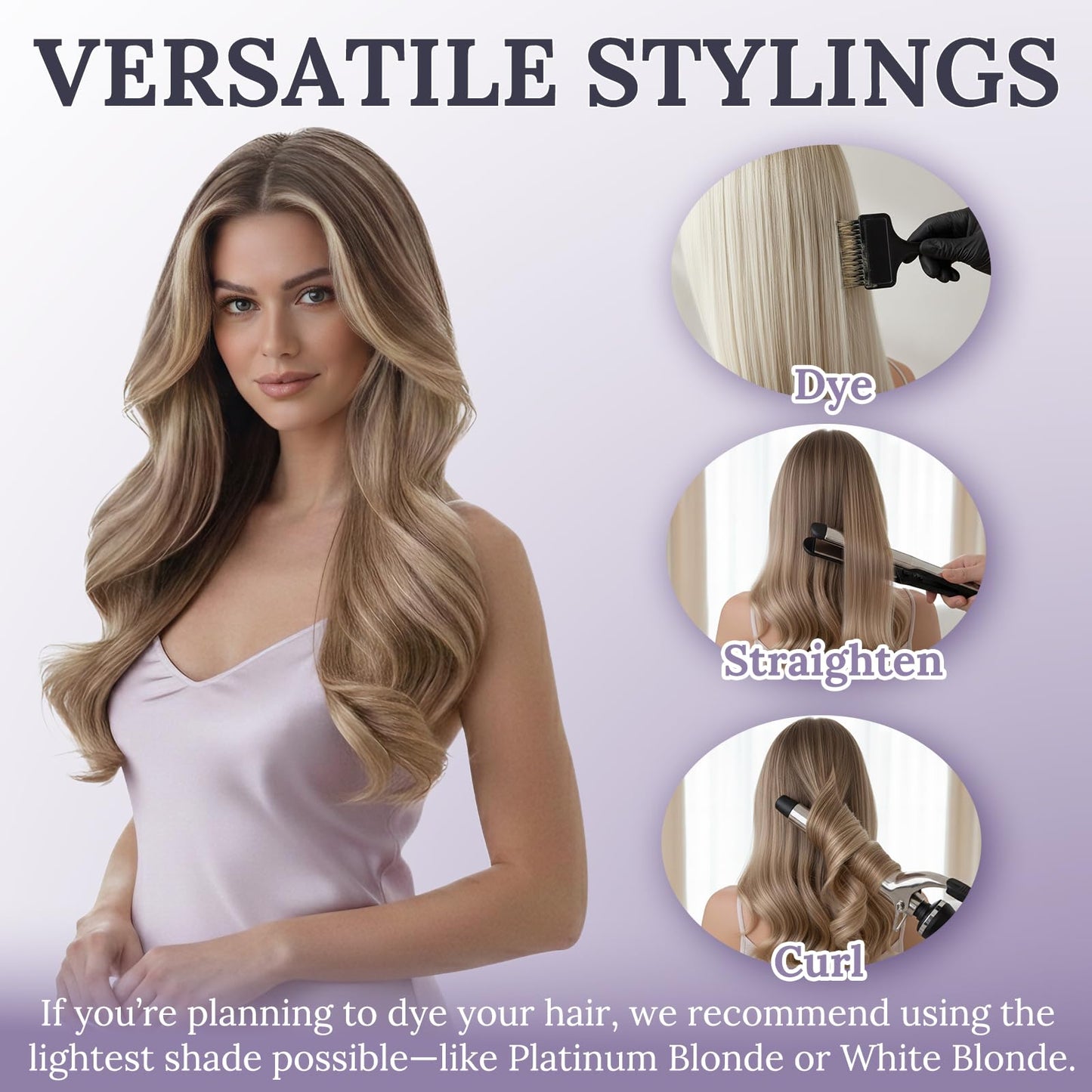 Fshine Invisible Wire Hair Extensions, Dark Brown Color 10 Inch 56G Hidden Wire Human Hair Extensions, Clip in One Piece Straight Hair for Women Add Volume