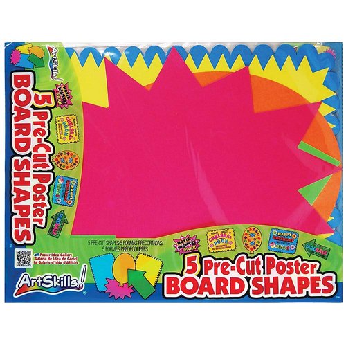 ArtSkills 11" x 14" Poster Board Shapes for School Poster Projects, Neon Colors, 5 Pieces