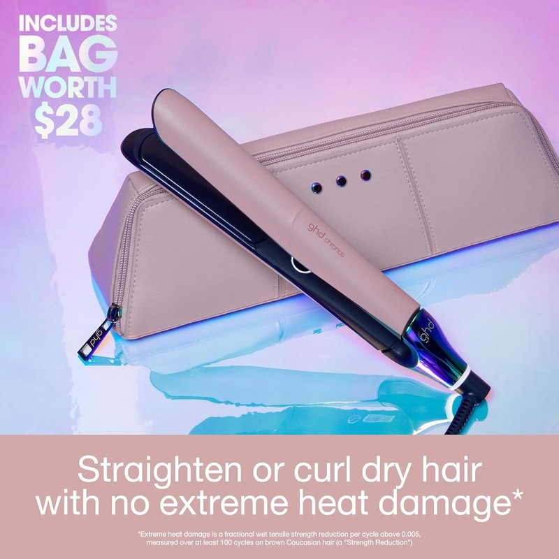 GHD Chronos Styler - 1” Smart Flat Iron Hair Straightener | HD Motion Technology, Faster Styling, Transcendent Pink