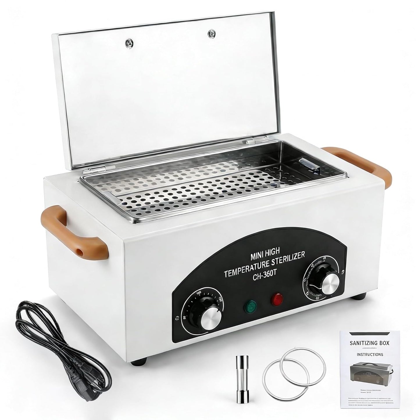 High-Temperature Autoclave Sterilizer - 2.0L Nail Tool Dry Heat Machine with Timer | 110V, CH-360T