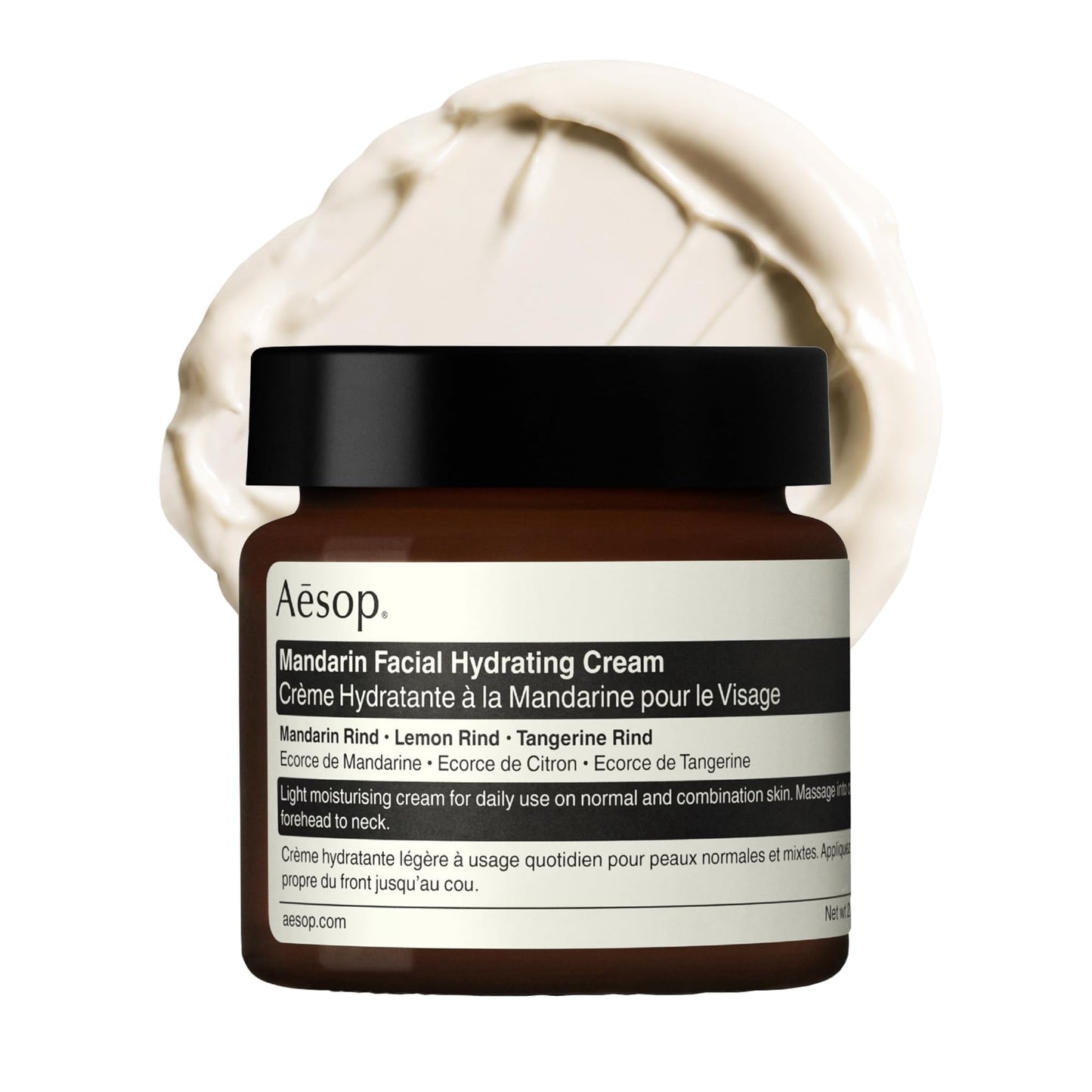 Aesop Mandarin Facial Hydrating Cream | Cools, Tones, and Balances Normal And Combination Skin | Mandarin Rind, Lemon Rind, Tangerine Rind | 2.1 oz / 60 mL