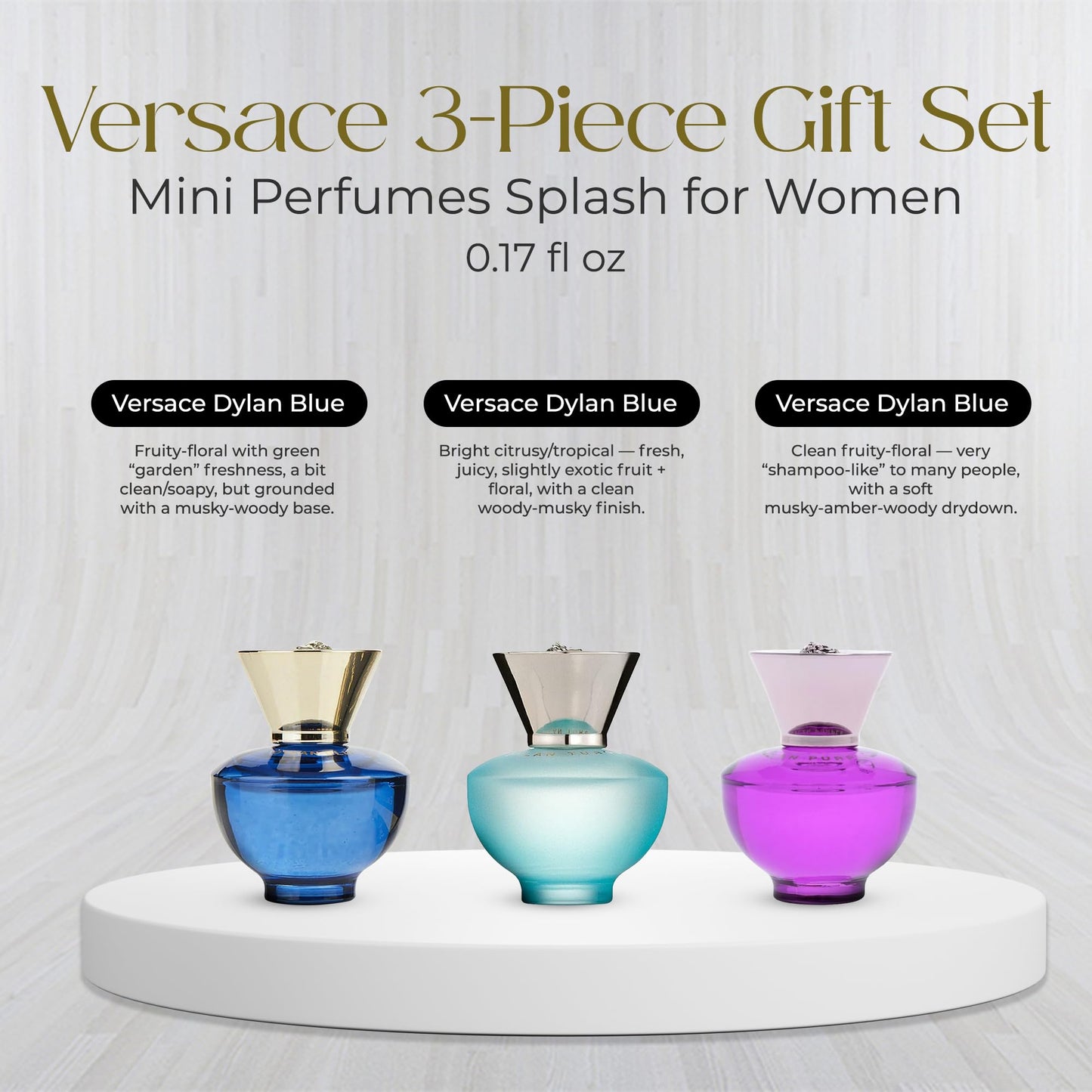 Versace Dylan Perfume for Women Mini Perfume Gift Set - Trio Splashes