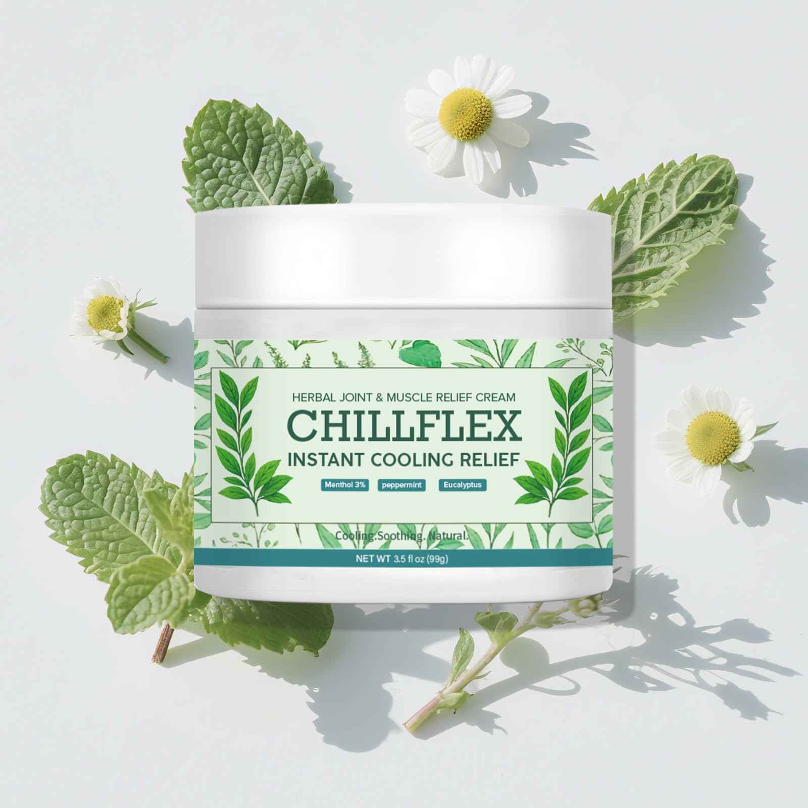 Chillflex Instant Cooling Relief Cream | Soothing Cooling Gel | 3% Extra-Strength Menthol Gel For Muscle | Post-Workout Recovery For Athletes & Runners | 3.52oz (1pc)