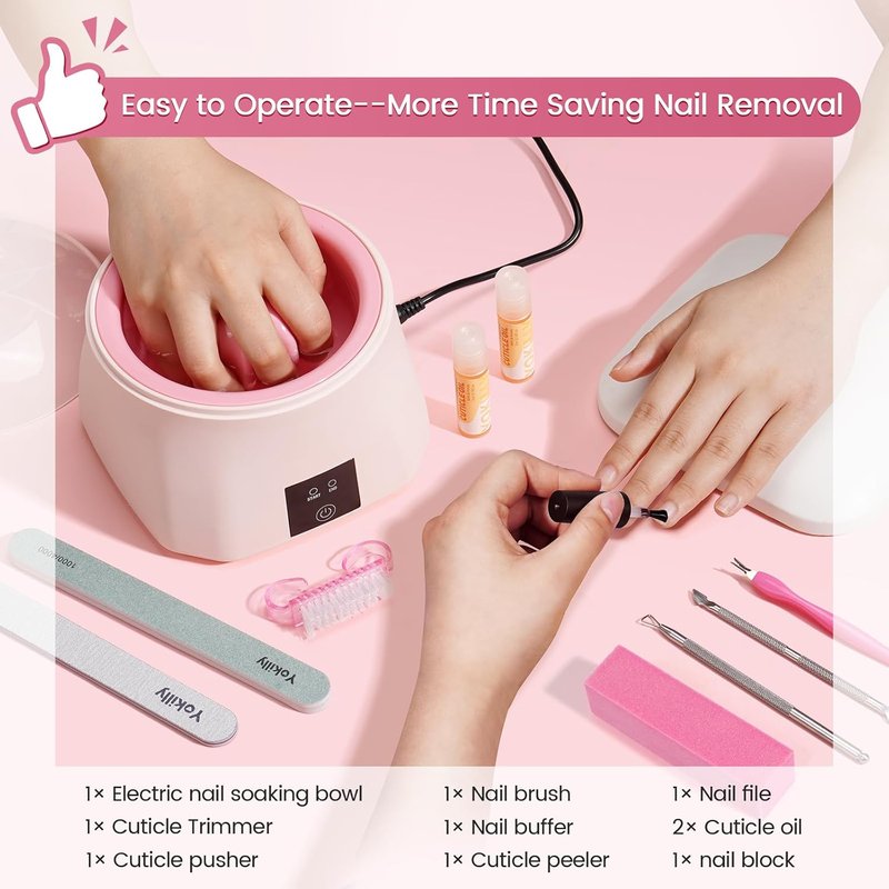 Heated Nail Soaking Bowl - 50% Faster Electric Nail Soak for Home Salon | Ideal for Beginners