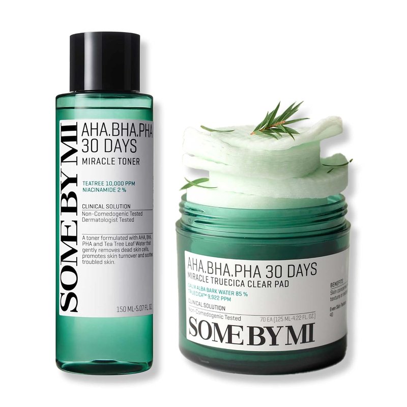 SOME BY MI AHA BHA PHA Miracle Toner & Truecica Clear Pads - 30 Days Clear Skin Solution