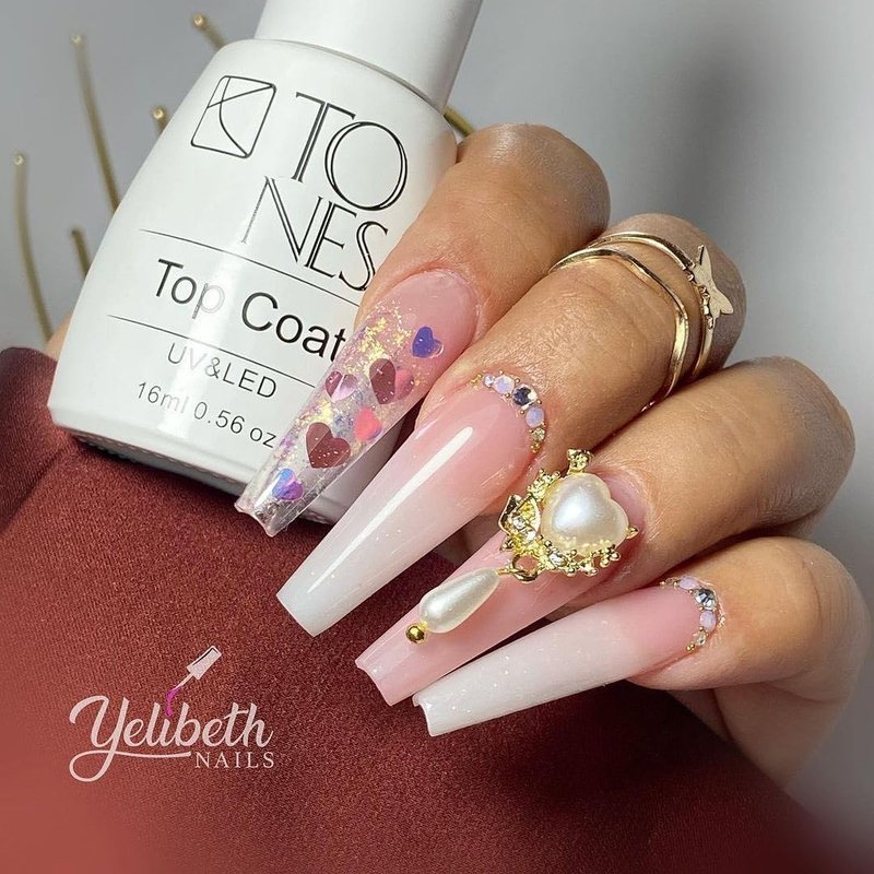 TONES Gel Nail Polish Top & Base Coat, 16ml High Gloss Clear Gel Polish for UV & LED, Extra Shine & Long Lasting Acrylic & Dip Powder Nails Top & Base Coat Nail Art Design Home DIY Manicure