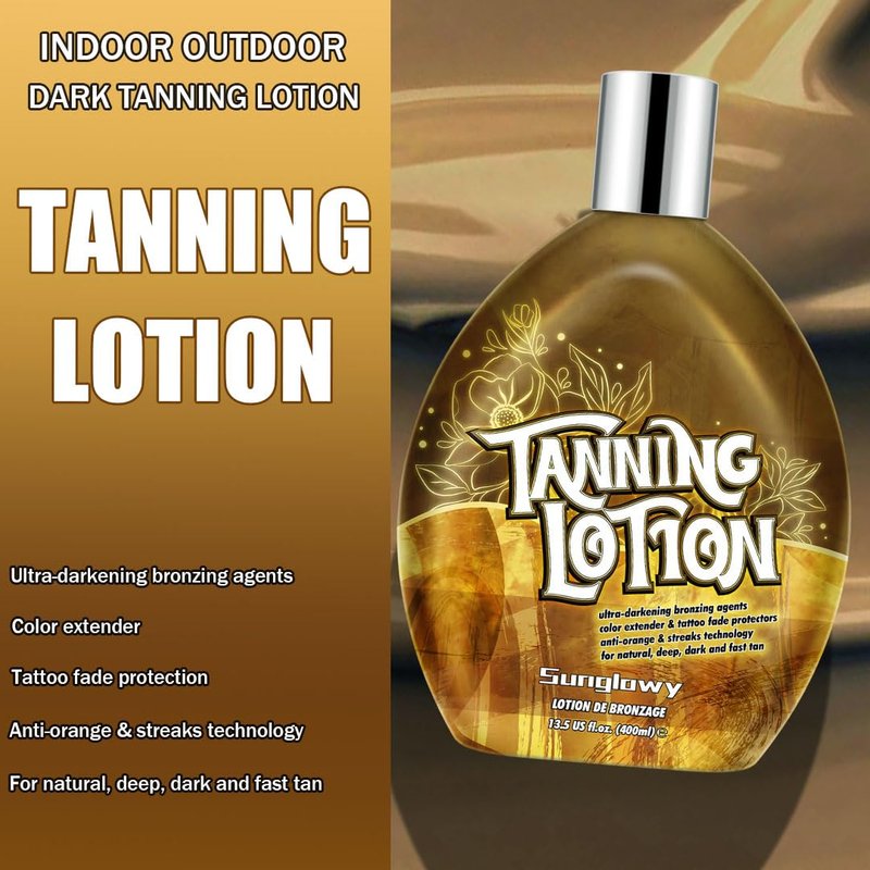 Sunglowy Tanning Bed Lotion With Bronzer And Accelerator, Bronzing Tanning Lotion For Tanning Beds, Sun Tanning Lotion For Outdoor, Mango, Dha-Free, 13.5 Fl.Oz