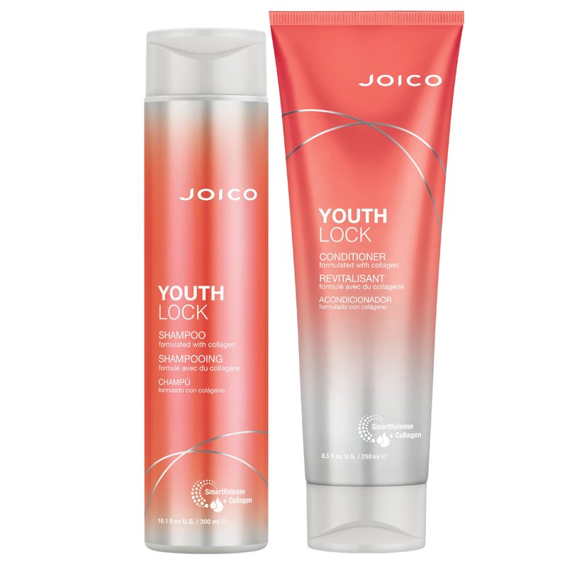 Joico YouthLock Shampoo and Conditioner Formulated With Collagen | Youthful Body & Bounce | Reduce Breakage & Frizz | Soften & Detangle Hair | Boost Shine | Sulfate Free | With Arginine