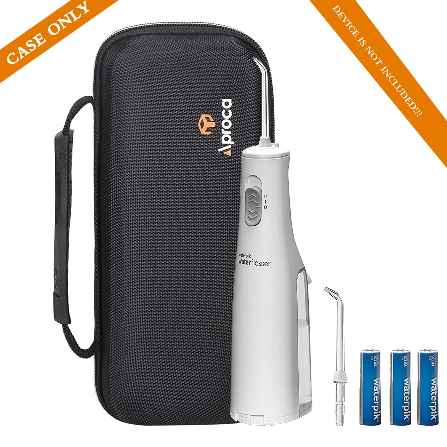 Aproca Case Compatible with Waterpik WF-20 / WF-02 Cordless Water Flosser, Storage Portable Bag for Accessories -Black with Grey Interior (Case Only)