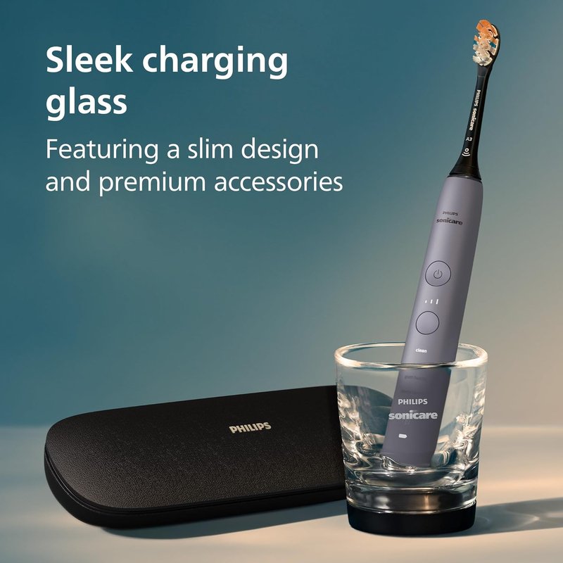 Philips Sonicare DiamondClean Smart 9300 Electric Toothbrush - Sonic Technology, 12 Settings, Grey | Model HX9903/45