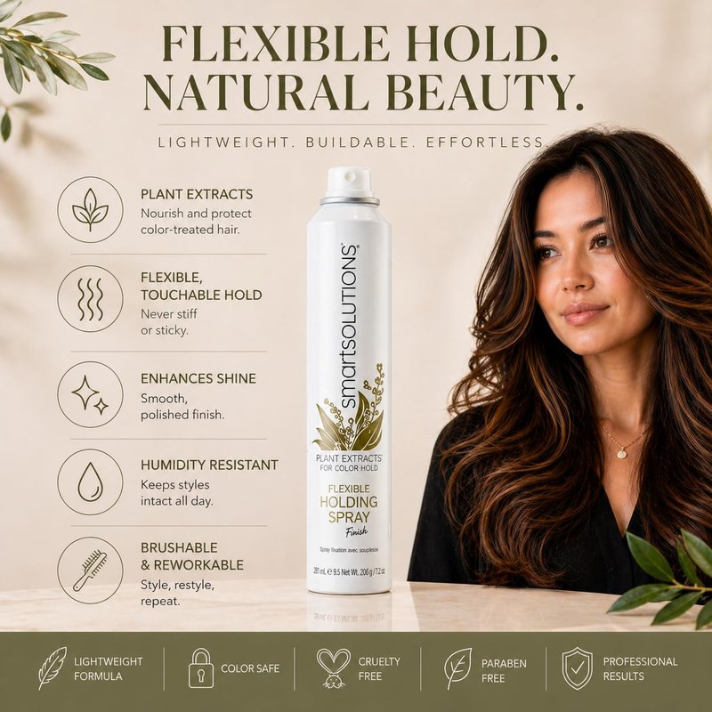 SMART SOLUTIONS Flexible Holding Spray | Light To Medium Hold | Non-Sticky & Easy To Wash Out (10 oz)